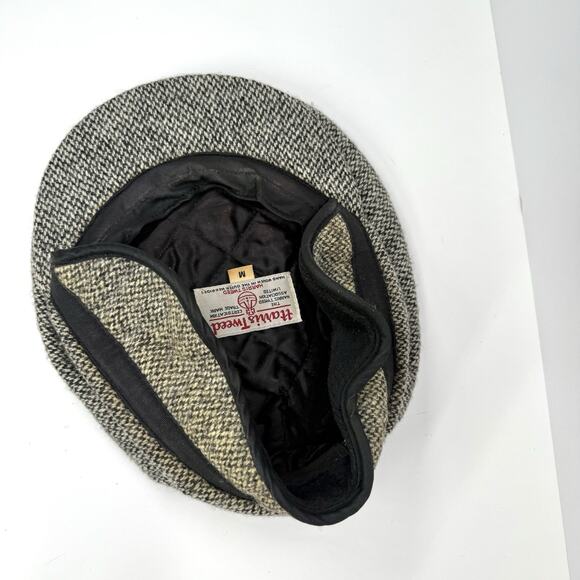 HARRIS TWEED Eddie Bauer Men’s Newsboy Flat Cap Sz M Thinsulate-Lined & Earflaps - Picture 4 of 6